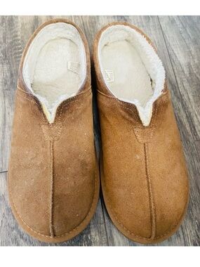 Men's Faux-Shearling Lined Suede Slip-On Loafers - Tan
